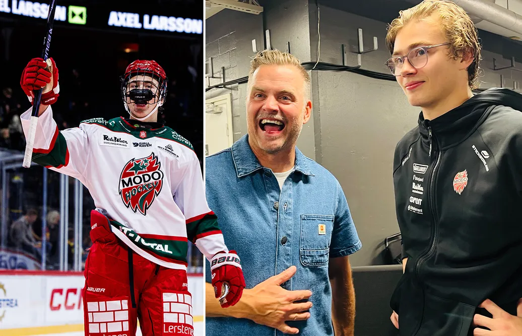 Niklas och Milan Sundström efter debuten i Hockeyallsvenskan.