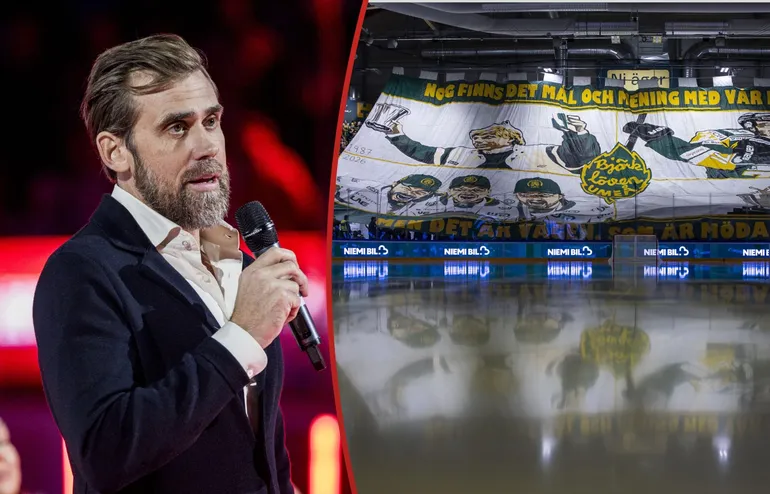 Björklövens supporterförening portas från sina tifo-lokaler.
Foto: Bildbyrån