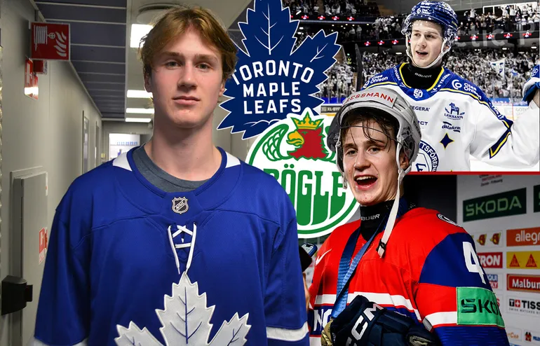Tinus Luc Koblar kan spela i Rögle – trots det nyskrivna NHL-kontraktet. 