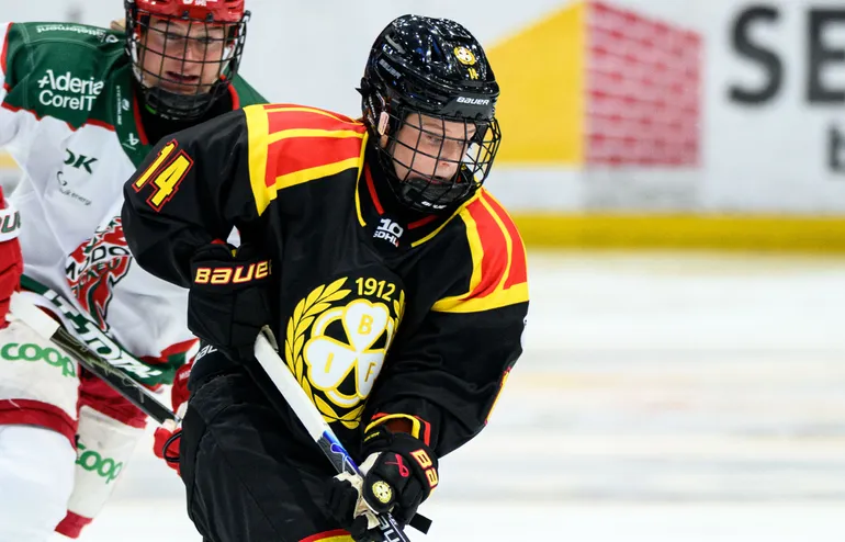 Lovisa Engström blev målskytt i Brynäs storseger.
Foto: Aron Broman / BILDBYRÅN 