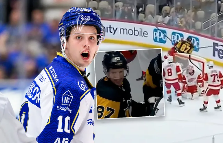 Sidney Crosby tröttnade på Anton Johansson i träningsmatchen.