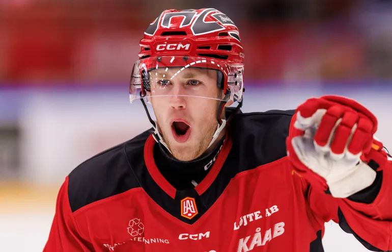 Leo Sundqvist jublar efter 1–0-målet mot MoDo.