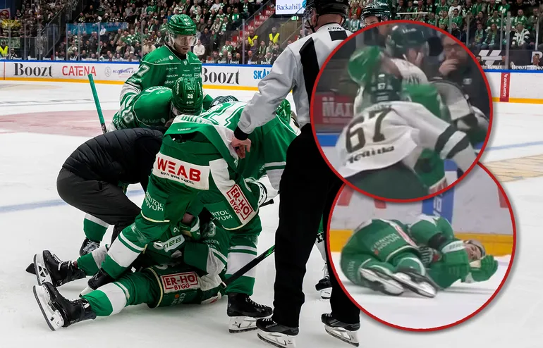 Otäcka bilder i kvartsfinalen: "Han är helt väck"