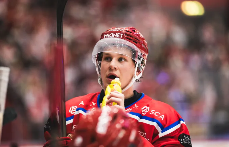 Eddie Genborg lämnade isen efter sitt mål.
