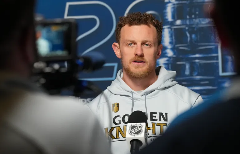 Jack Eichel tar kritiken mot Vegas Golden Knights med ro. Foto: James Guillory-Imagn Images