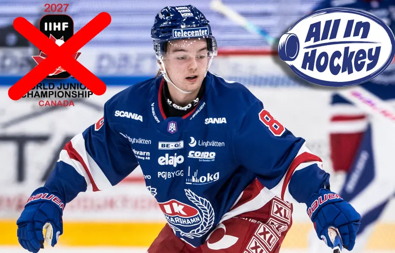 Trots en "absurd" produktion i Hockeyallsvenskan ser inte Axel Elofsson ut att vara aktuell för den svenska JVM-truppen.
Foto: Daniel Eriksson / BILDBYRÅN / COP 173 / DE0371