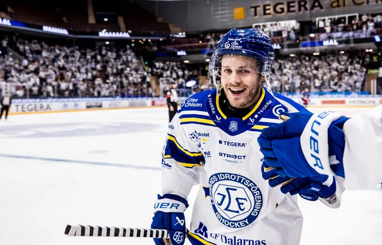 Tyler Kelleher blev matchvinnare för Leksand igen.
Foto: Daniel Eriksson / BILDBYRÃN / COP 173 / DE0375