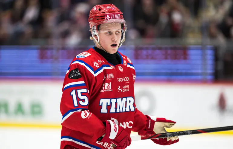 Olle Därth lämnar Timrå IK för spel i juniorligan USHL.
Foto: Pär Olert / BILDBYRÅN