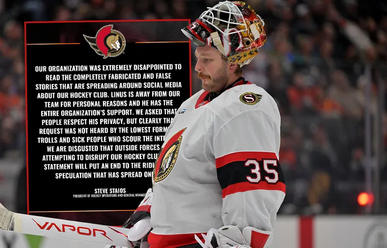 Ottawa ryter ifrån – efter ryktena om Ullmark: "Helt påhittat"