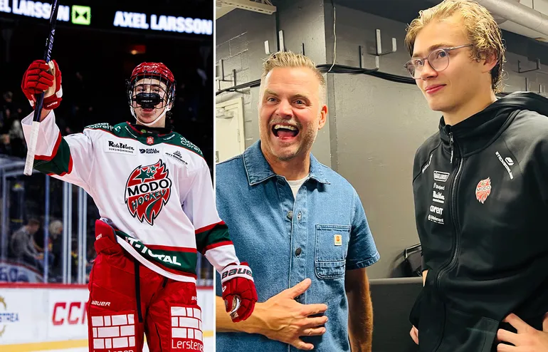 Niklas och Milan Sundström efter debuten i Hockeyallsvenskan.