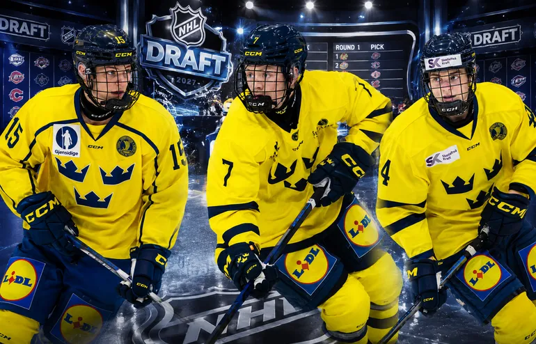 Bosse Meijer, Douglas Johnsson och Milan Sundström är svenskarna som rankas högst inför NHL-draften nästa år. Foto: Bildbyrån (montage)