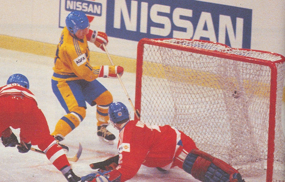 Håkan Loob och Dominik Hasek.