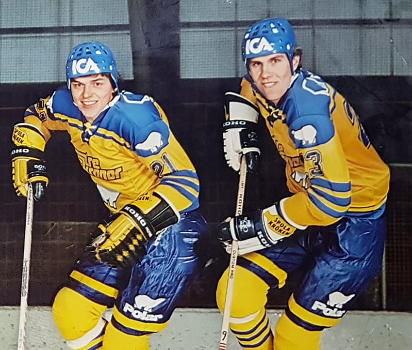 Anders Kallur och Bengt Lundholm i landslagsdressen