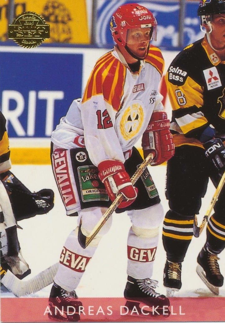 Andreas Dackell som hockeykort.