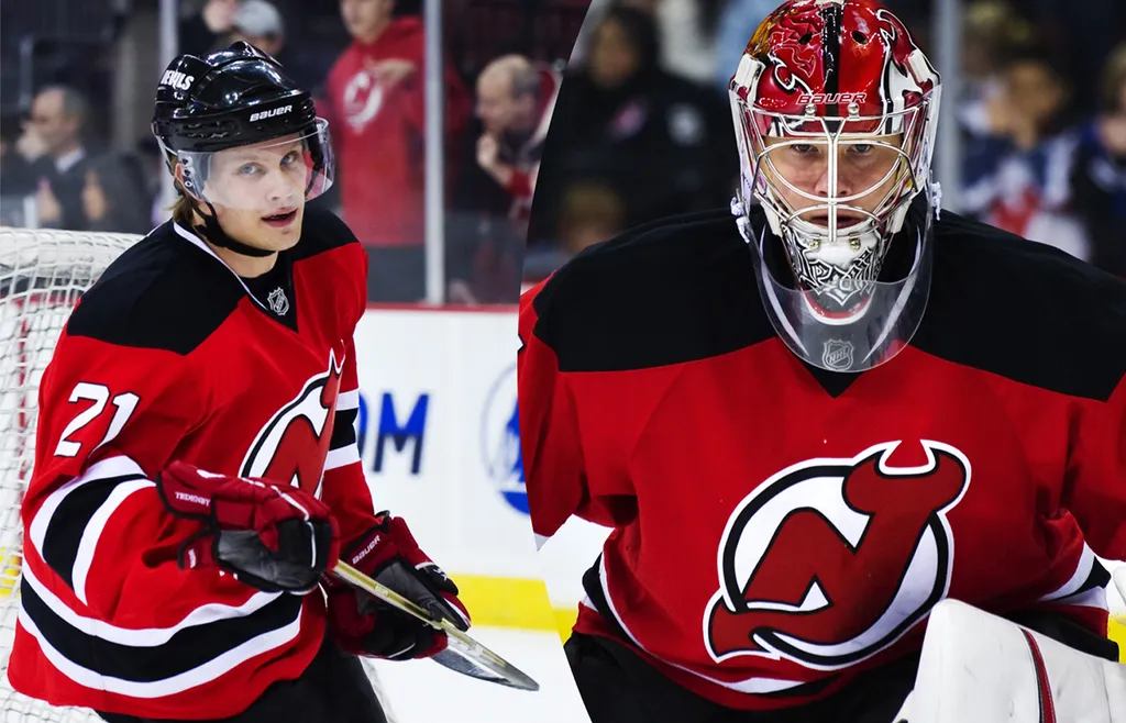 Mattias Tedenby och Johan Hedberg i New Jersey Devils