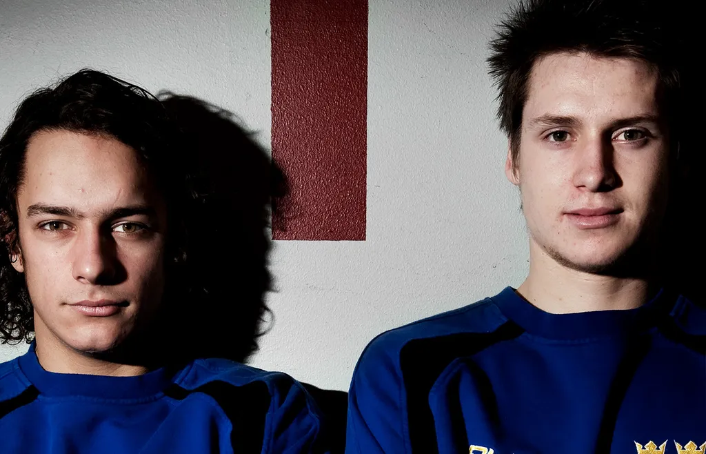 André Petersson och Oliver Ekman Larsson inför JVM 2010.