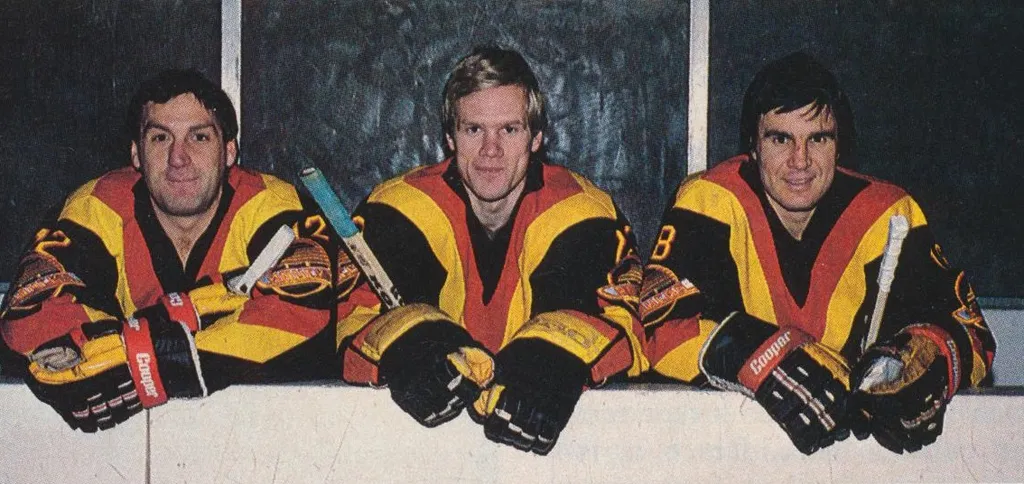 Stan Smyl, Thomas Gradin och Darcy Rota. Arkivbild.
