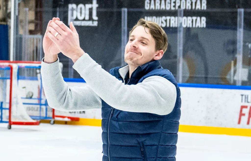 Albin Blomqvist tror på slutspel för Nybro.
Foto: Suvad Mrkonjic / BILDBYRÅN