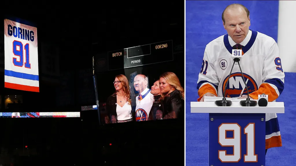 Butch Goring, som numera har tröjan i taket på Long Island, var tränare för Tommy Salo