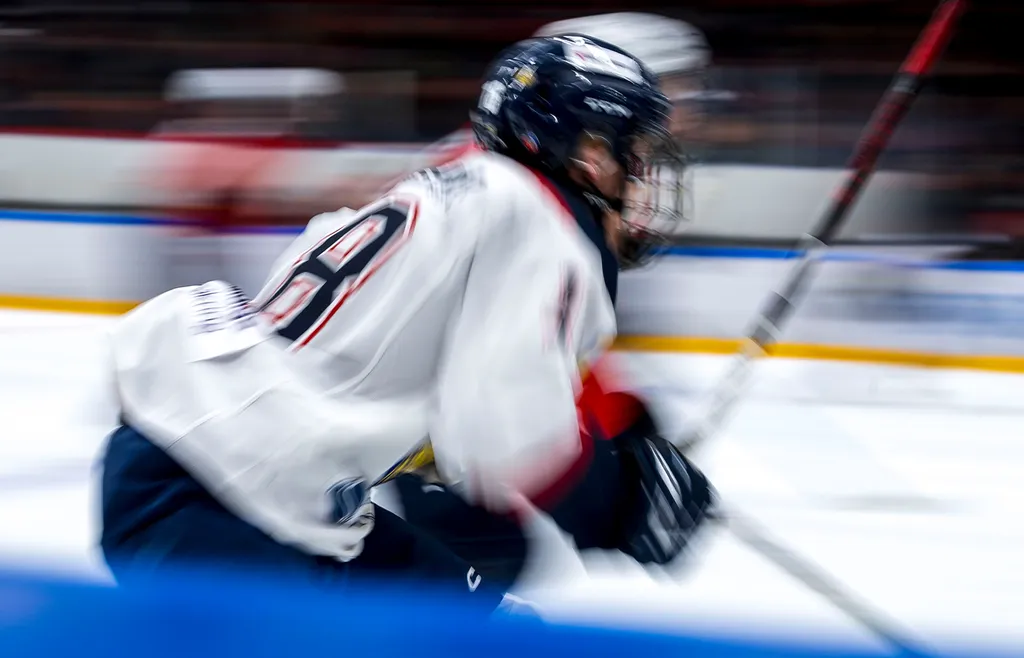 En av Stockholm Nords spelare under kvartsfinalen av TV-pucken 2024