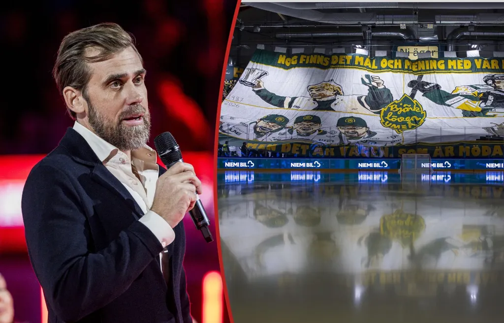 Björklövens supporterförening portas från sina tifo-lokaler. 
Foto: Bildbyrån