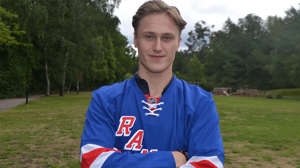 Rangersdraftade Rasmus Larsson är ny i Hudik.
Foto: Ronnie Rönnkvist.