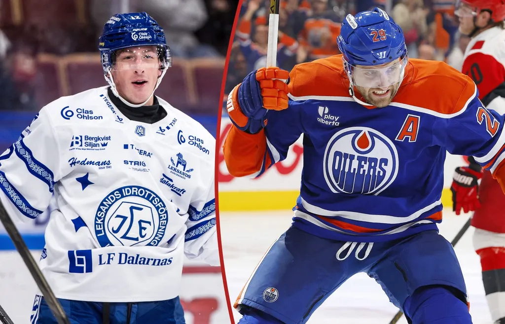 Josh Passolt lär av Leon Draisaitl.