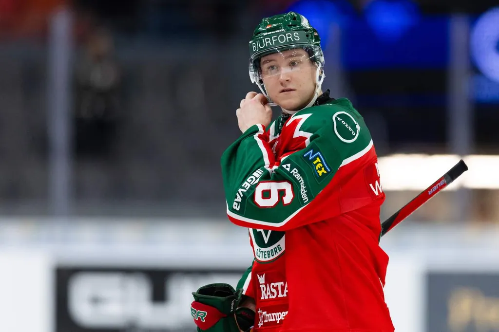 Filip Hasa i spel för Frölunda mot Malmö.Foto. Bildbyrån