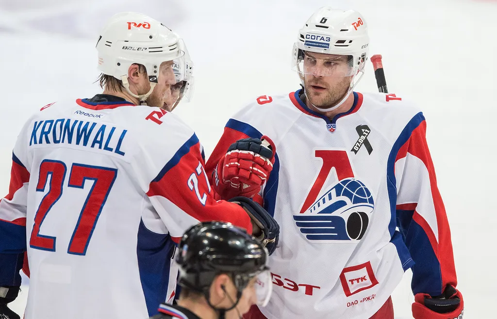 Staffan Kronwall och Patrik Hersley i Lokomotiv Jaroslavl