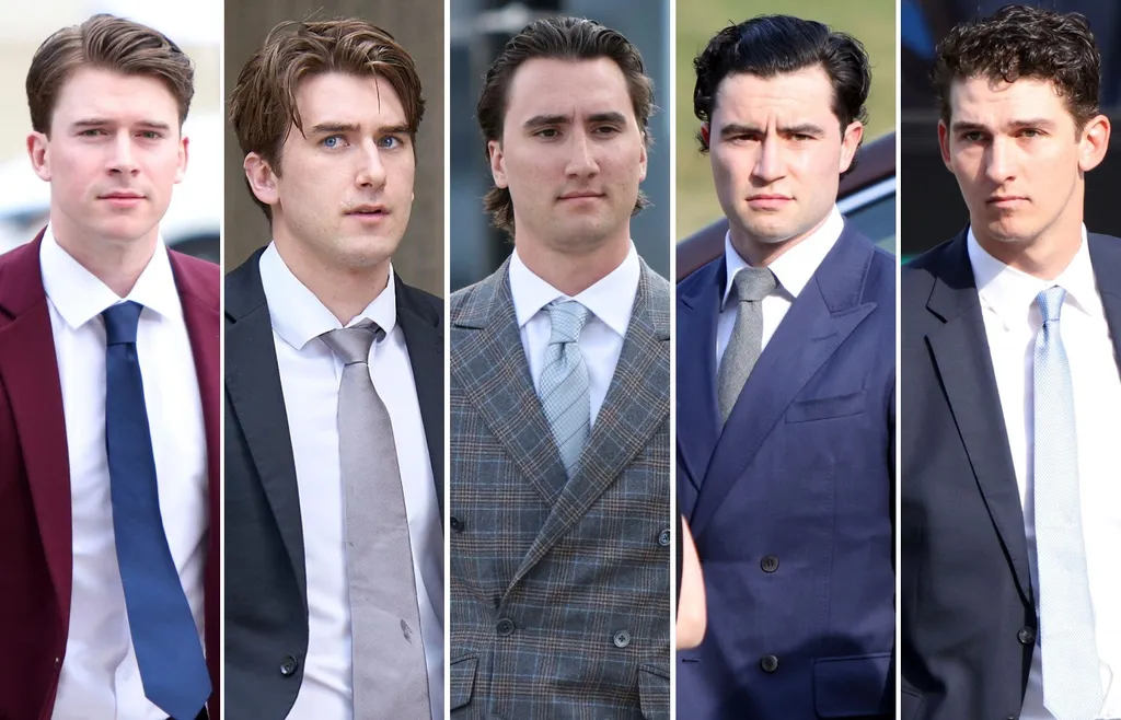 Carter Hart, Michael McLeod, Alex Formenton, Dillon Dubé och Cal Foote. 