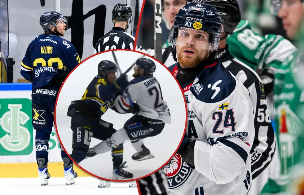 Brendan Shinnimin går till attack mot Justin Kloos efter utvisningen. 