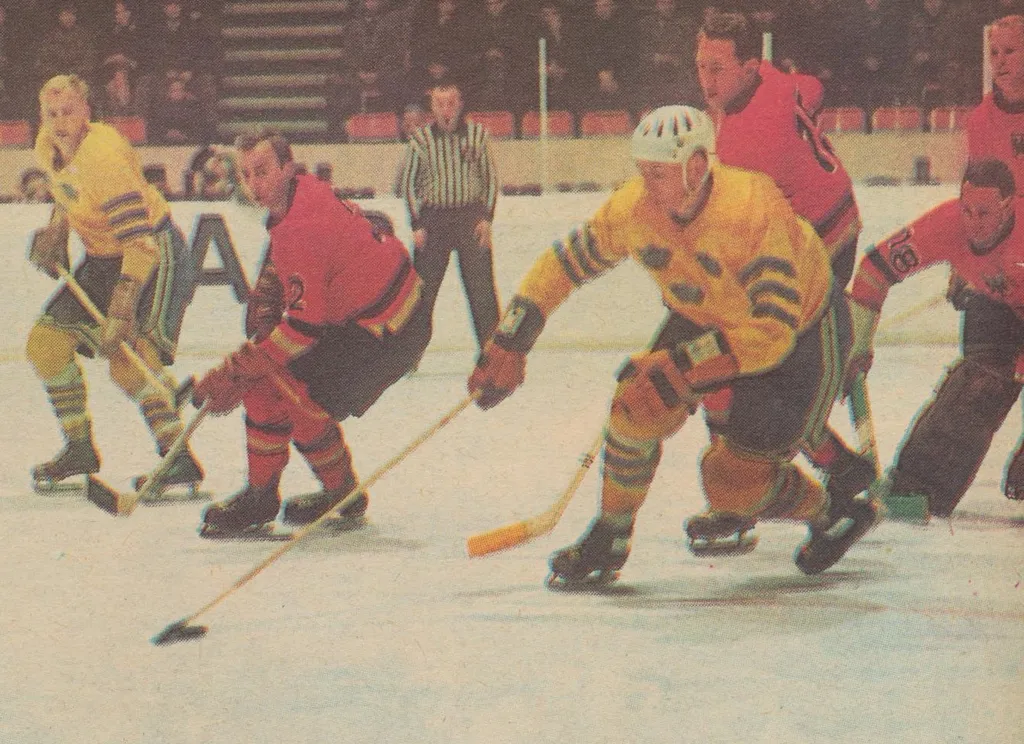 VM 1963 mot Västtyskland. Nisse Nilsson och Lasse Lundvall.