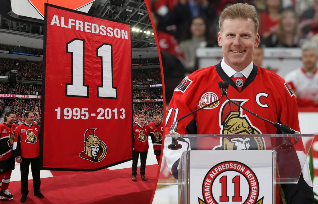 Daniel Alfredsson är en av de största i Ottawa Senators genom tiderna och har sin tröja i taket.