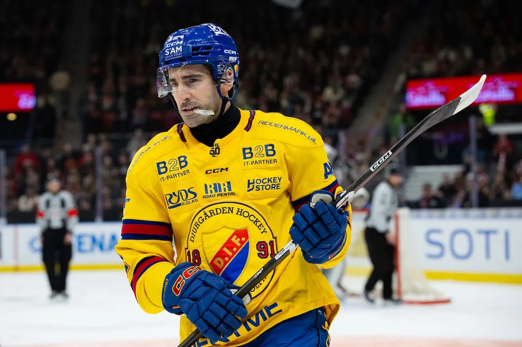 260312 Djurgårdens Joseph Laleggia under ishockeymatchen i SHL mellan Frölunda och Djurgården den 12 mars 2026 i Göteborg