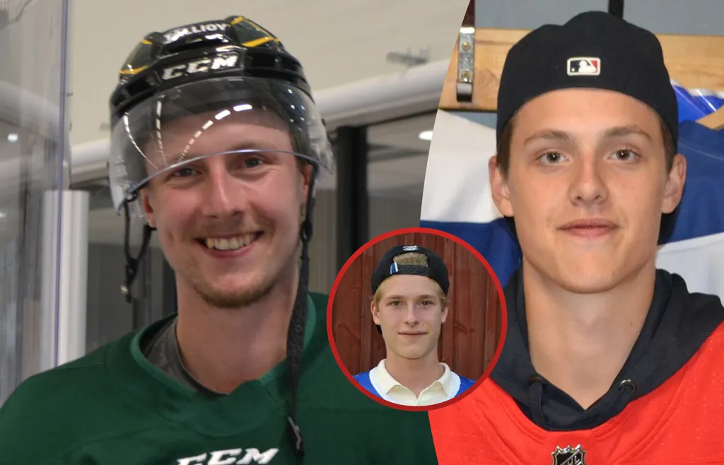 Bröderna Simon, Victor och Anton, alla tre hockeyspelare på hög nivå