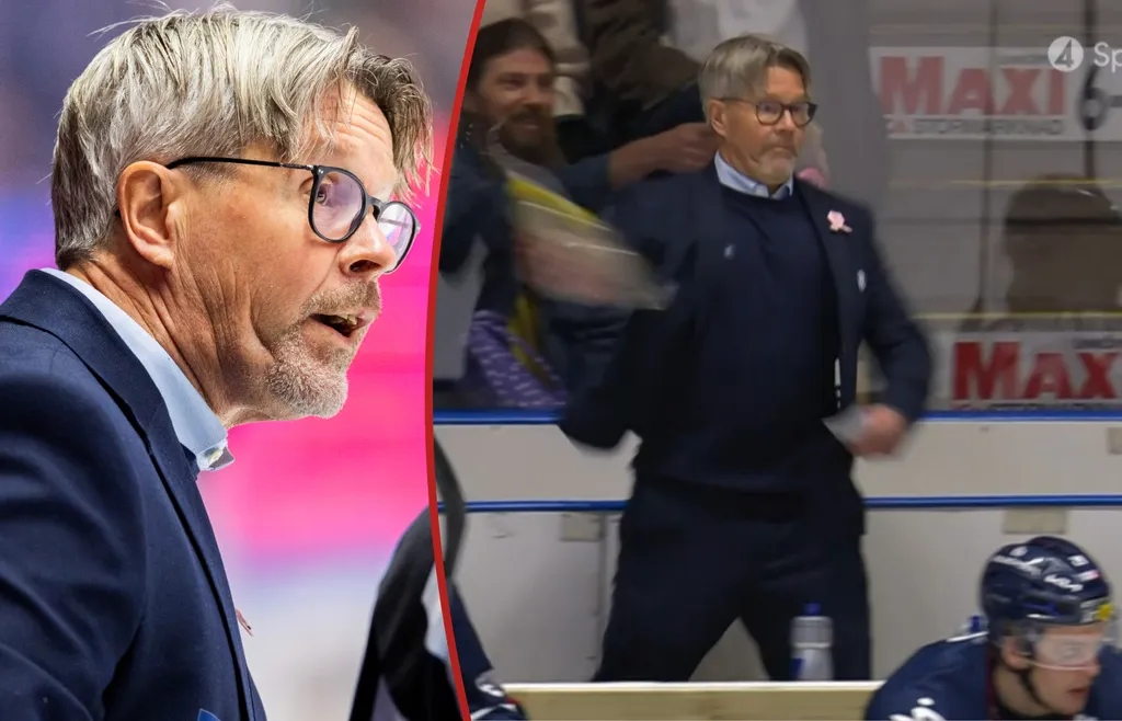 Anders "Ante" Karlsson kastade in en vattenflaska på isen i LHC:s nya förlust.