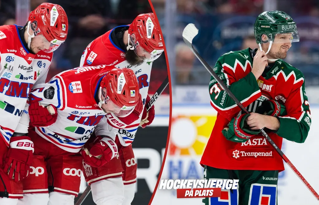 Jonathan Dahlén fick hjälp för att ta sig av isen och Nicklas Lasu fick kliva av på grund av matchstraffet