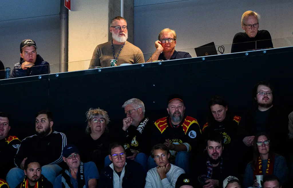 Rikard Grönborg och Tommy Boustedt på plats på Brynäs-Luleå i lördags.
Foto: Bildbyrån.