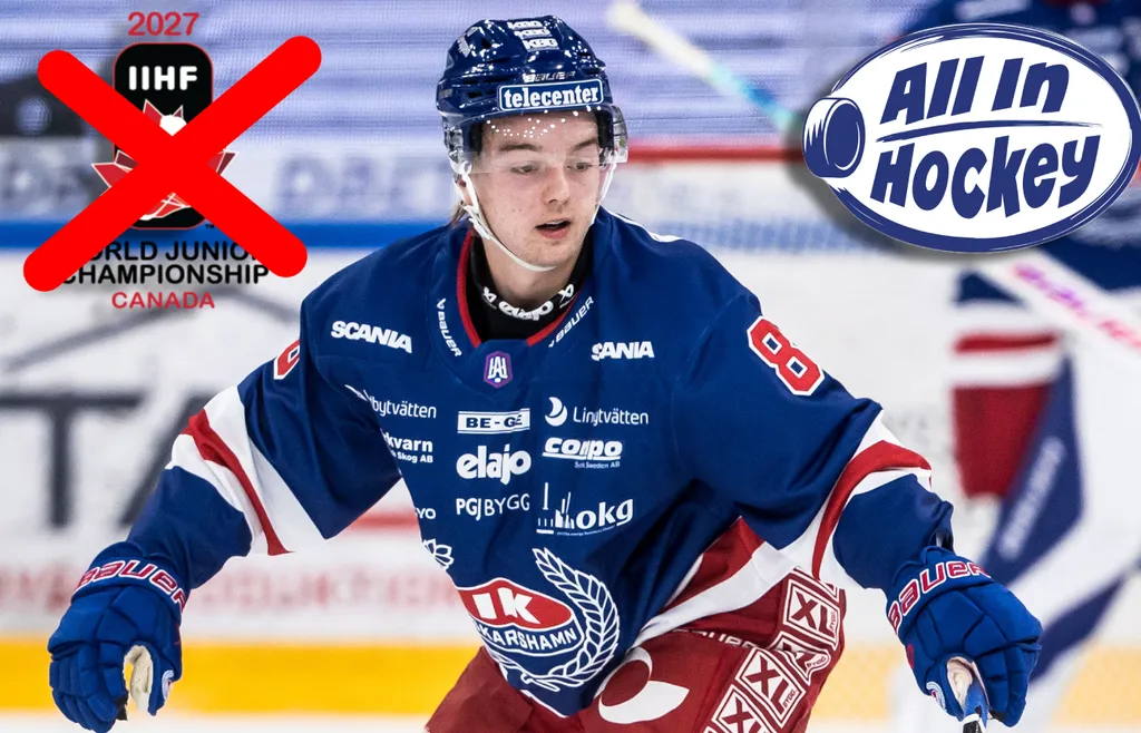Trots en "absurd" produktion i Hockeyallsvenskan ser inte Axel Elofsson ut att vara aktuell för den svenska JVM-truppen. 
Foto: Daniel Eriksson / BILDBYRÅN / COP 173 / DE0371
