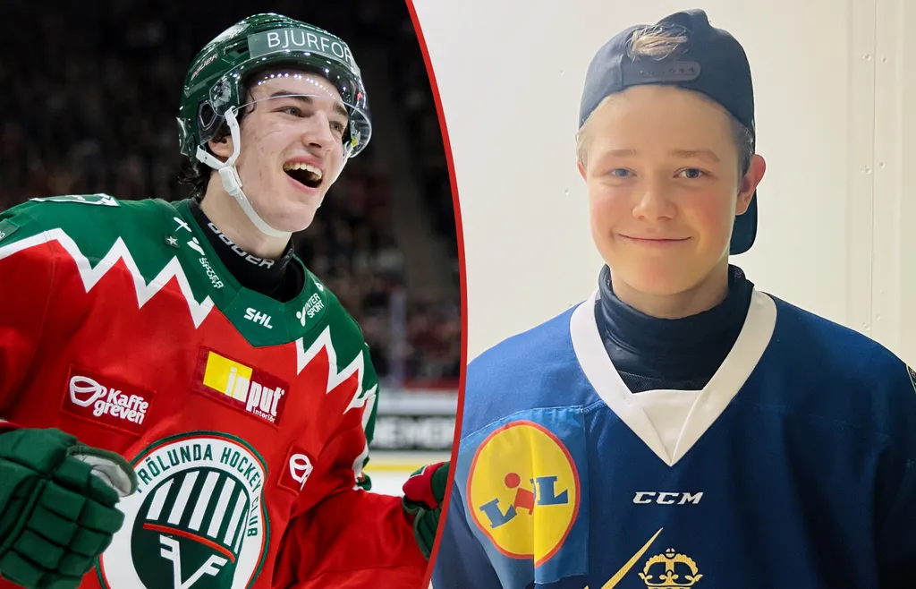 Julian Andersson ser upp till kusinen David Edstrom.