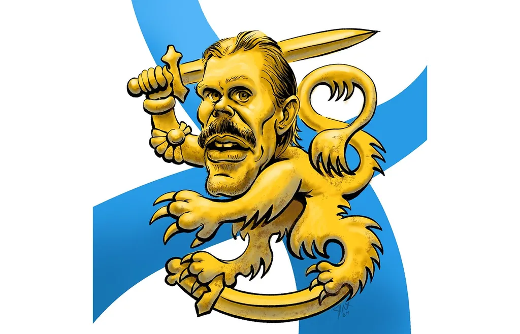 Olli Jokinen har varit väldigt trogen till Finlands landslag. Karikatyr: Fredrik Jax.