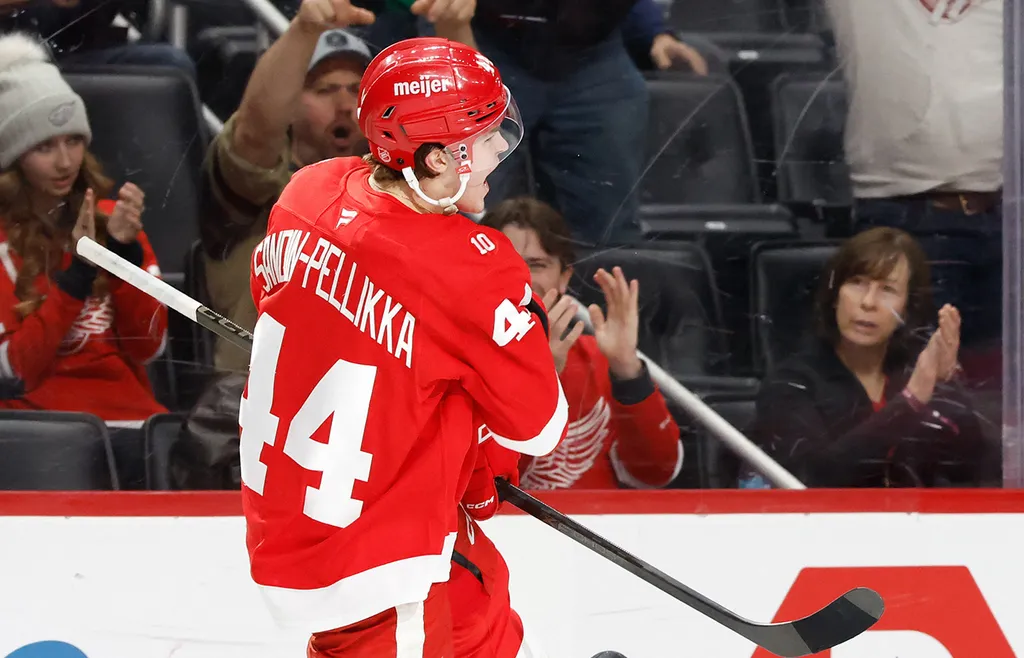 21-årige Axel Sandin-Pellikka stod för 19 poäng på 63 NHL-matcher innan han skickades ner