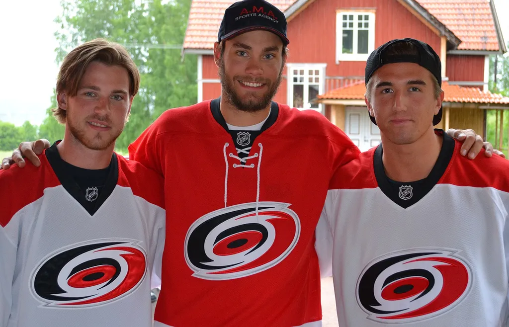 Elias Lindholm, Eddie Läck och Victor Rask.