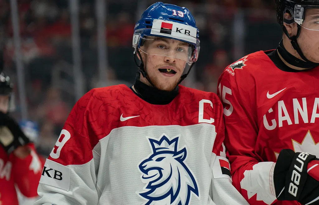 Jan Mysak, här som lagkapten för Tjeckien under JVM 2022. 