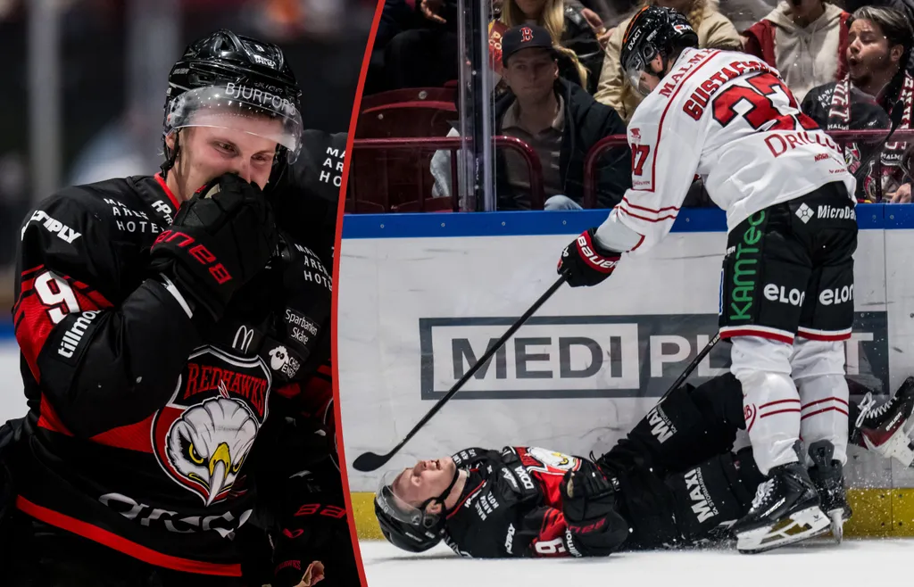 Hugo Pettersson klev av skadad efter smällen från Glenn Gustafsson. 