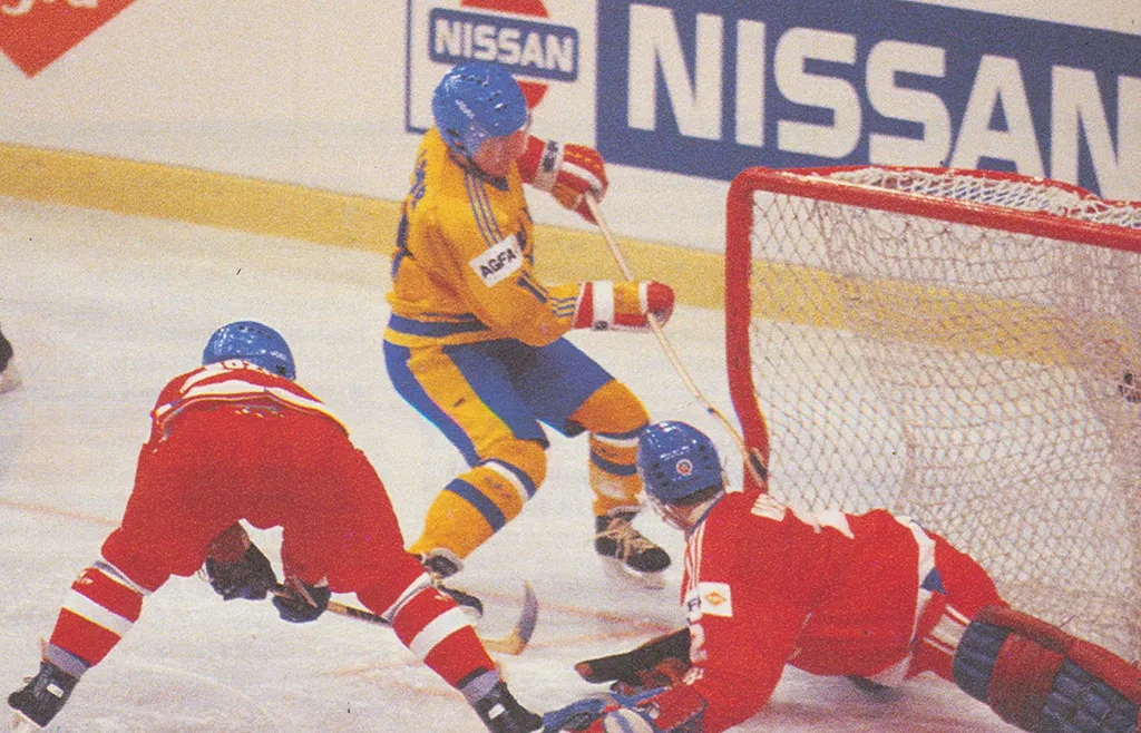 Håkan Loob sköt alla målen mot Tjeckoslovakien