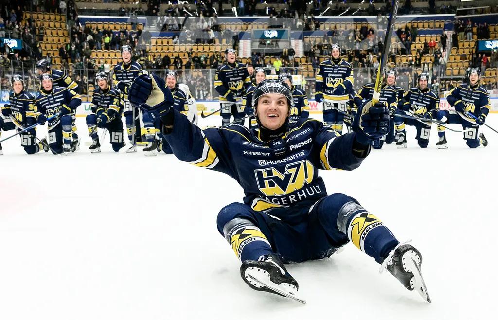 Ignberg Nilsson fick åka fram och fira framför HV-fansen efter vinsten
