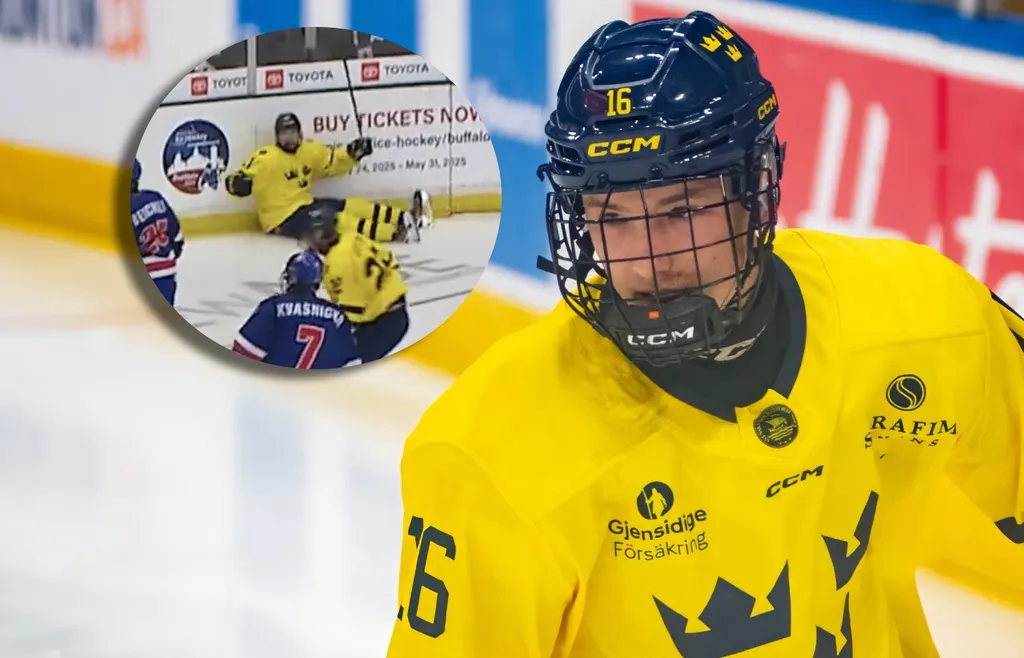 Viggo Björck var en av huvudrollsinnehavarna när Småkronorna kvalificerade sig för final på U18-VM i natt.