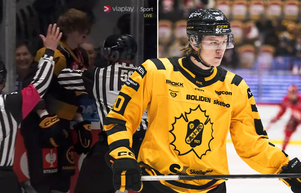 Olle Lundström rök ihop med Plzen-spelarna.