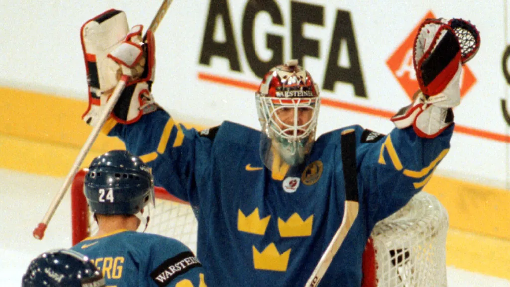 Tommy Salo jublar vid VM 1998